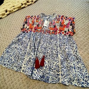 THML Bohemian Tassel Embroidered Top